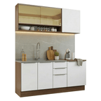 Armário de Cozinha Compacta 180 x 60 cm Rustic/Branco Veludo Lux Madesa 05
