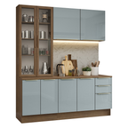 Armário de Cozinha Compacta 190 x 60 cm Rustic/Cinza Lux Madesa 02