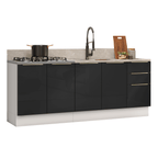 Armário de Cozinha Compacta 200 cm Branco/Preto Lux Madesa 05