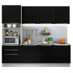Armário de Cozinha Completa 240 x 60 cm Branco/Preto Lux Madesa 03