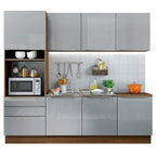 Armário de Cozinha Completa 240 x 60 cm Rustic/Cinza Lux Madesa 03