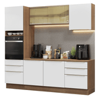 Armário de Cozinha Completa 240 x 60 cm Rustic/Branco Lux Madesa 08