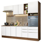 Armário de Cozinha Completa 260cm Rustic/Branco Veludo Lux Madesa 08