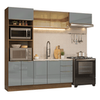 Armário de Cozinha Completa 270 cm Rustic/Cinza Lux Madesa 07