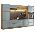 Armário de Cozinha Completa 320 cm Rustic/Cinza Lux Madesa 08