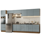 Armário de Cozinha Completa 400 x 60 cm Rustic/Cinza Lux da Thauane Madesa
