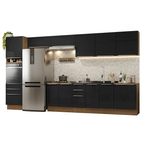 Armário de Cozinha Completa 400 cm Rustic/PretoLux Madesa 05