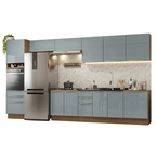 Armário de Cozinha Completa 400 cm Rustic/Cinza Lux Madesa 02
