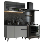 Armário de Cozinha Compacta 120cm Cinza Nice Madesa 01