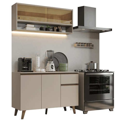 Armário de Cozinha Compacta 120 cm Crema Nice Madesa 01