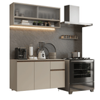 Armário de Cozinha Compacta 120 cm Suspensa Crema Nice Madesa 04