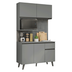 Armário de Cozinha Compacta 120 cm Cinza Nice Madesa 05