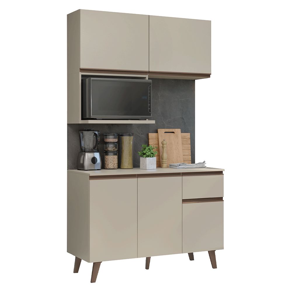 Armário de Cozinha Compacta 120 cm Crema Nice Madesa 05