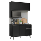 Armário de Cozinha Compacta 120 cm Preto Nice Madesa 05