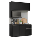 Armário de Cozinha Compacta 120 cm Suspenso Preto Nice Madesa 06