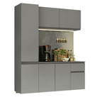 Armário de Cozinha Compacta Suspenso 160cm Cinza Nice Madesa 02