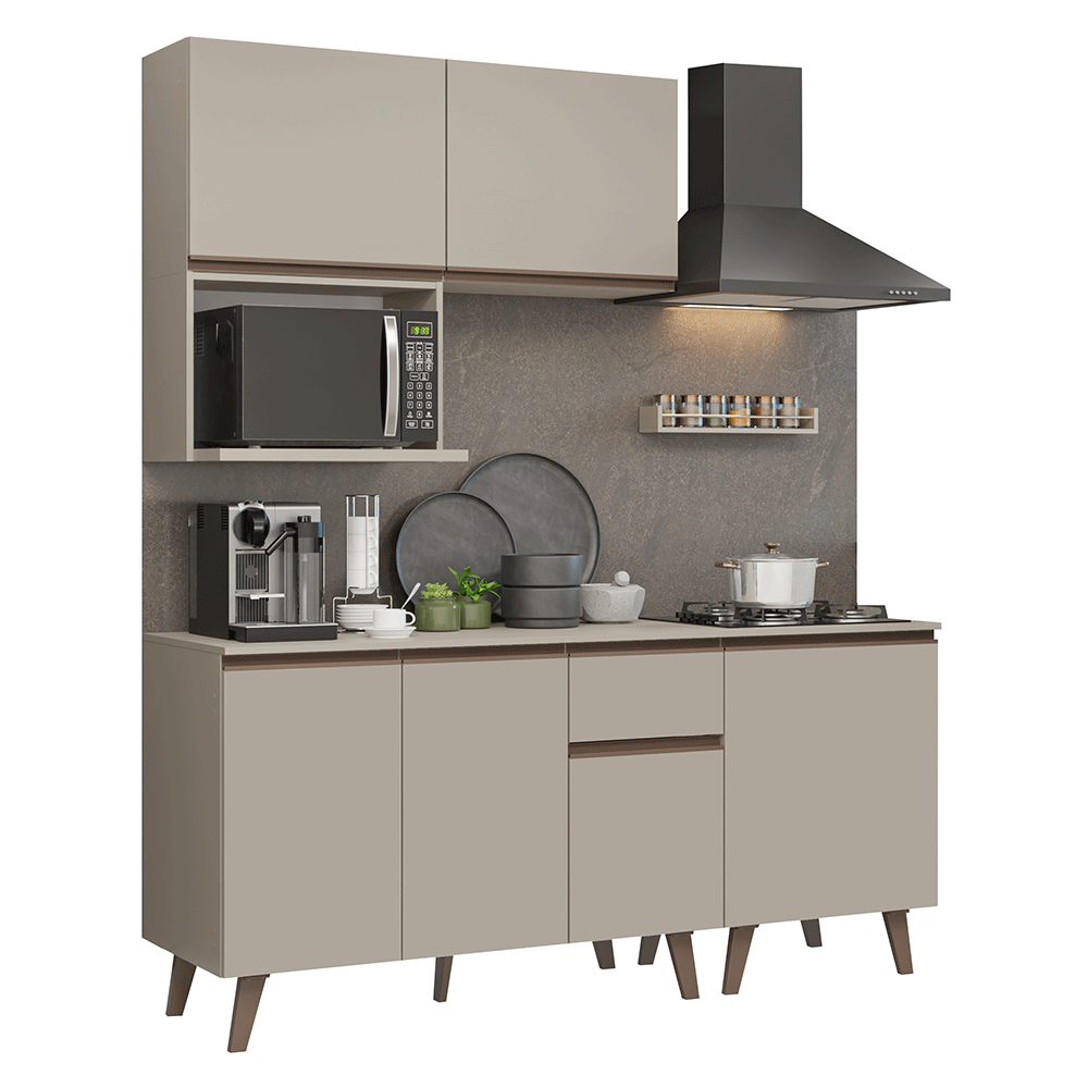 Armário de Cozinha Compacta 180 cm Crema Nice Madesa 02