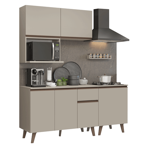 Armário de Cozinha Compacta 180 cm Crema Nice Madesa 02