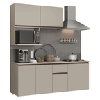 Armário de Cozinha Compacta 180 cm Suspensa Crema Nice Madesa 03
