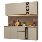 Armário de Cozinha Compacta 180 cm Suspenso Crema Nice Madesa 04