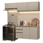 Armário de Cozinha Compacta Suspensa 200 cm Crema Nice Madesa 05