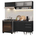 Armário de Cozinha Compacta 200 cm Preto Nice Madesa 13