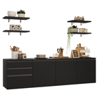 Armário de Cozinha Completa 240 cm Suspenso Preto Nice Madesa 10