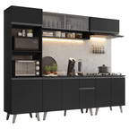 Armário de Cozinha Completa 260 cm Preto Nice Madesa 02