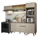 Armário de Cozinha Completa 260 cm Crema Nice Madesa 03