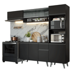 Armário de Cozinha Completa 260 cm Preto Nice Madesa 03
