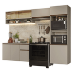 Armário de Cozinha Completa 260 cm Suspenso Crema Nice Madesa 10