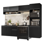 Armário de Cozinha Completa 260 cm Suspenso Preto Nice Madesa 10