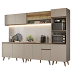 Armário de Cozinha Completa 300 cm Crema Nice Madesa 01