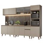 Armário de Cozinha Completa 300 cm Crema Nice Madesa 02