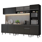 Armário de Cozinha Completa 300 cm Preto Nice Madesa 02