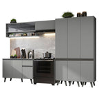 Armário de Cozinha Completa 320cm Cinza Nice Madesa 02