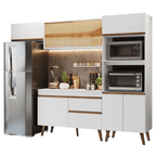 Armário de Cozinha Completa 260 cm Branco Pieta Madesa 01