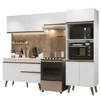 Armário de Cozinha Completa 260 cm Branco Pieta Madesa 02