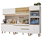 Armário de Cozinha Completa 310 cm Branco Pieta Madesa 01