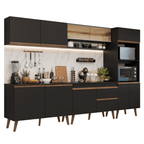 Armário de Cozinha Completa 310 cm Preto Pieta Madesa 02