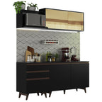 Armário de Cozinha Compacta 180cm Preto Reims Madesa 01