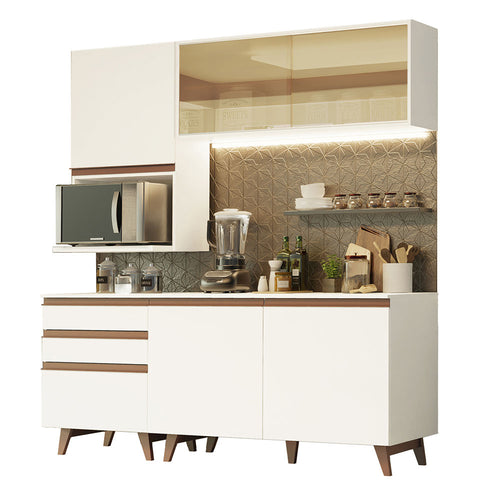 Armário de Cozinha Compacta 180cm Branco Reims Madesa 02