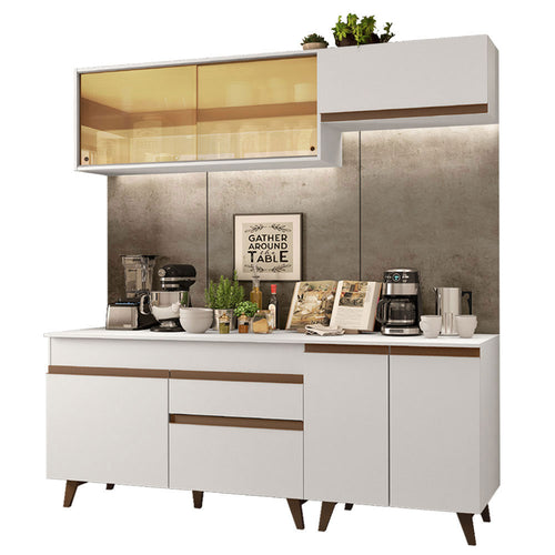 Armário de Cozinha Compacta 190cm Branco Reims Madesa 01