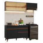 Armário de Cozinha Compacta 190cm Preto/Rustic Reims Madesa 05