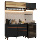 Armário de Cozinha Compacta 190cm Preto/Rustic Reims Madesa 06