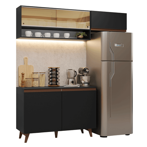 Armário de Cozinha Compacta 190cm Preto Reims Madesa 07