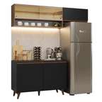 Armário de Cozinha Compacta 190cm Preto/Rustic Reims Madesa 07