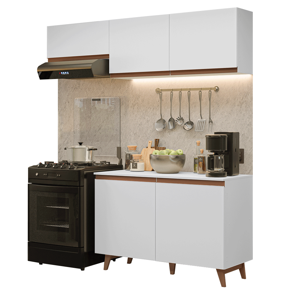Armário de Cozinha Compacta 190cm Branco Reims Madesa 08