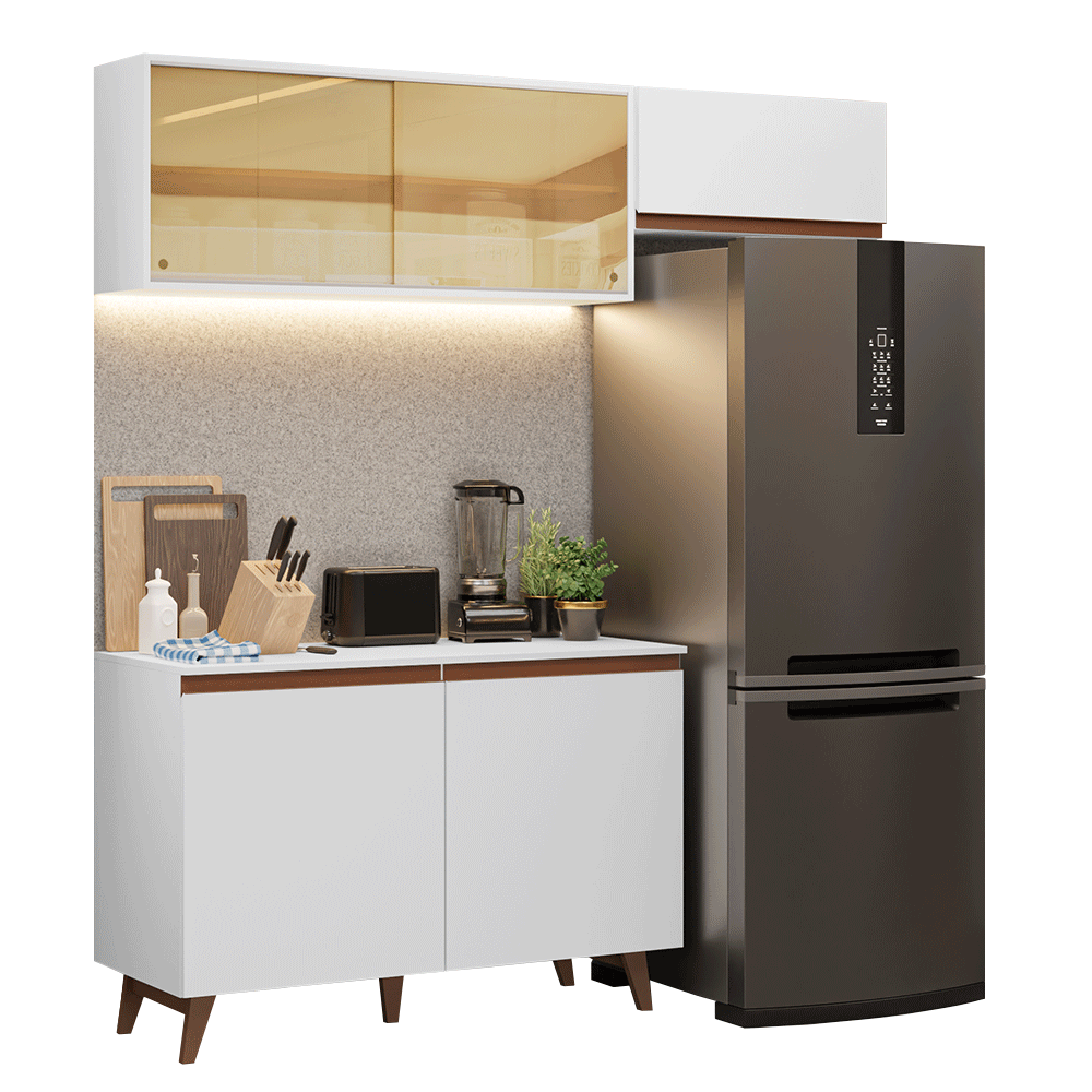 Armário de Cozinha Compacta 190cm Branco Reims Madesa 09