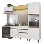 Armário de Cozinha Completa 250cm Branco Reims Madesa 03